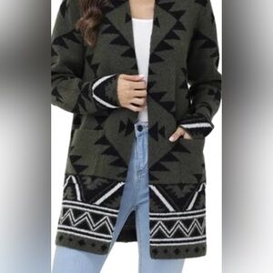 FRYE Southwestern Knit Coatigan / Sweater Jacket | Size S